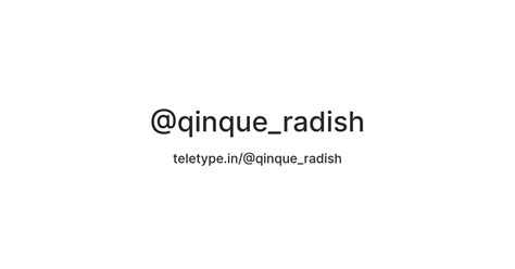 @qinque_radish — Teletype