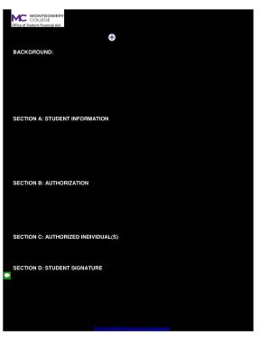Montgomery College Student Information Release (FERPA) Authorization ...