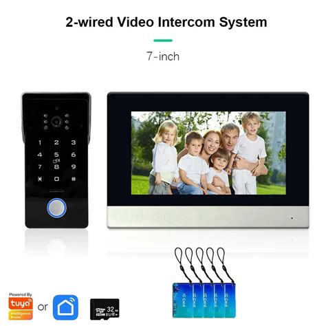 Anjielo Tuya Smart IP Two-line Doorbell Video Intercom System with Pas ...