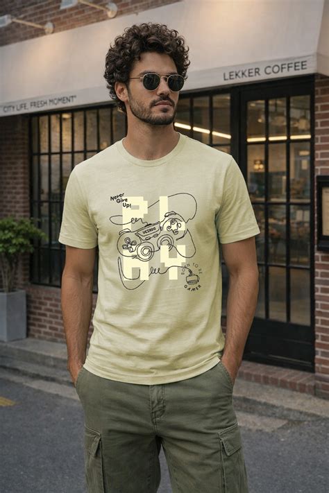 Never Give Up Green Regular Fit Printed T-shirt – Veirdo