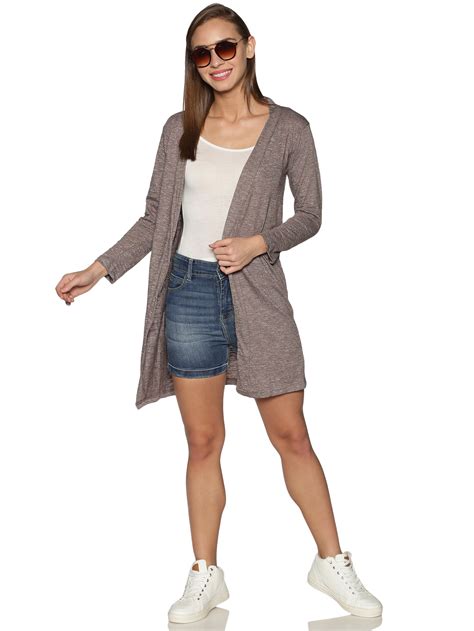Brown Knit Long Shrug – GENZEE
