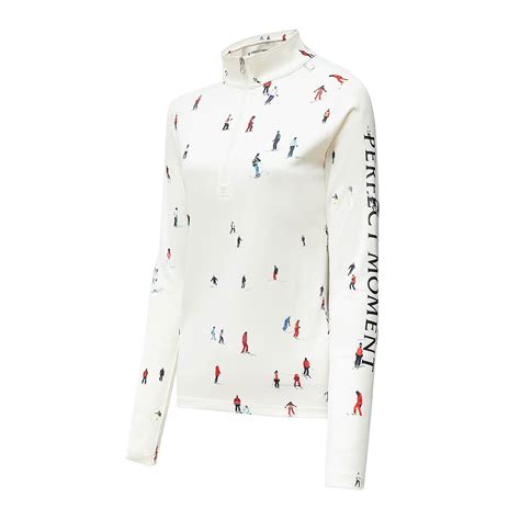 Perfect Moment Womens Ski Baselayer in White Dede Ski Print