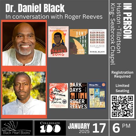 Dr. Daniel Black in conversation with Roger Reeves | Black Pearl Books