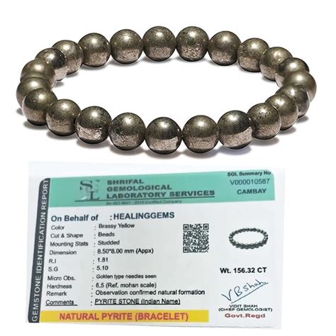 Buy HEALINGGEMS Pyrite Bracelet for Men & Women – Original Pyrite ...
