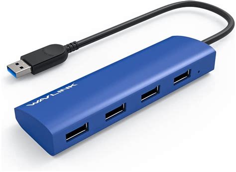 Buy USB 3.0 4-Port Hub Adapter,WAVLINK Slim Aluminum Hub with 4 Port ...