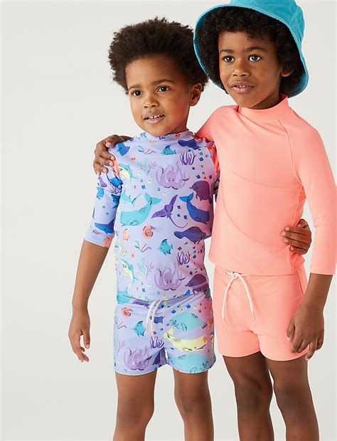 Buy 2pk Sea Creatures Swim Trunks at Marks & Spencer