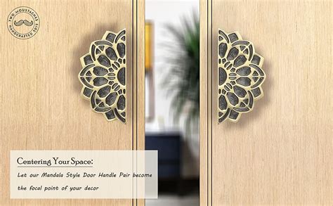 Two Moustaches Mandala Style 6 Inches Brass Door Handle Pair, Door ...