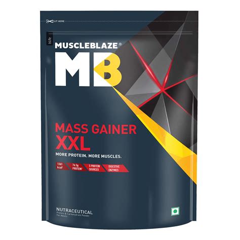 MuscleBlaze Mass Gainer XXL, with Complex Carbs, High Protein ...