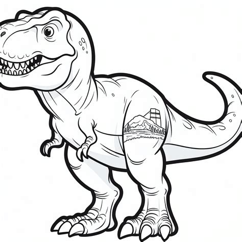 Cartoon T Rex Coloring Pages