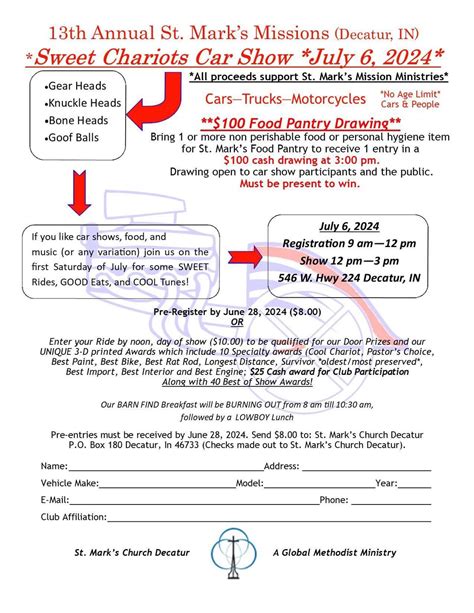 13th Annual Sweet Chariots Car Show, 546 W US Highway 224, Decatur, IN ...