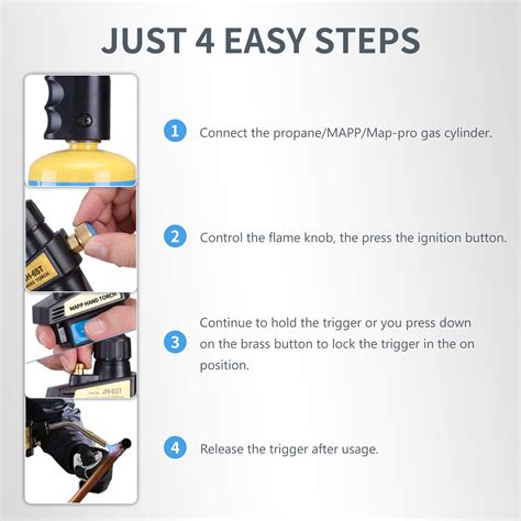 Buy TAUSOM Propane Torch Head, Mapp Gas Torch Trigger Start & Flame ...