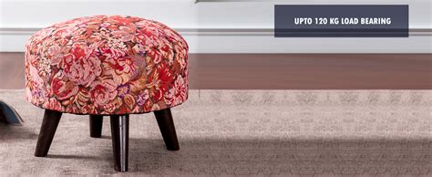 nestroots Set of 2 Ottoman Stools for Living Room Footstool for Sitting ...