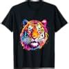 Colorful Plash Art For Tiger Owner Buy Colorful Tiger Graphic T-Shirt ...