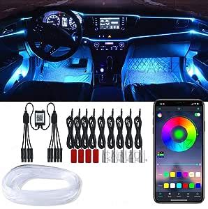 MIZZEO 9 in 1 Atmospheric RGB Car Interior Lights, 16 Million Colors ...