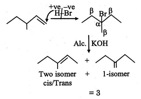 xrightarrowHBr underset textmajor product(X) xrightarrow[Δ]alc. KOH(Y ...