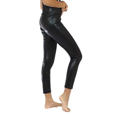 Metallic Finish Gymnastics/Dance Leggings - IKAANYA