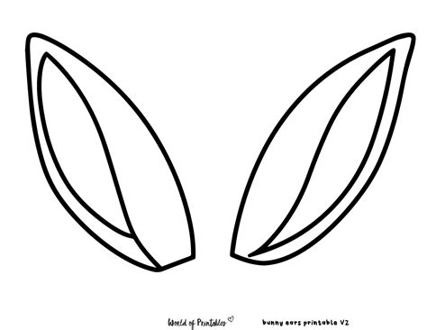 Bunny Ears Template - 30 Printable Bunny Ears Outlines To Cut Out