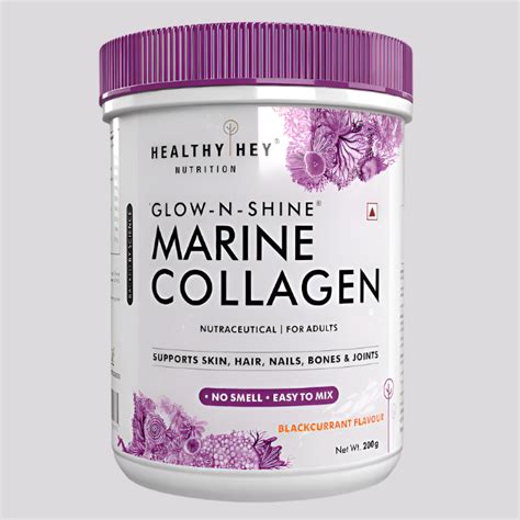 Buy Glow-n-Shine Marine Collagen Peptide Powder 200g - Boost Skin, Hair ...