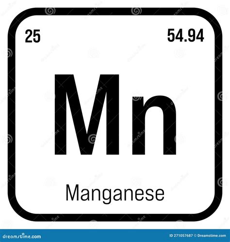 Manganese, Mn, Periodic Table Element Stock Vector - Illustration of ...