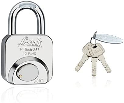 Link Armored 70mm Padlock, Hardened Shackle | Solid Brass Body with 3 ...