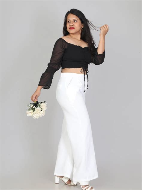 Black Off Shoulder Long Sleeve Crop Top