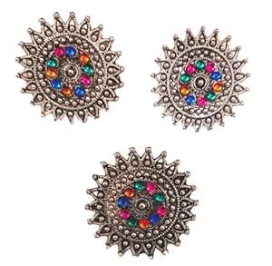 Buy GLORIOUS GIRL Oxidised Silver Color Earring and adjustable Finger ...