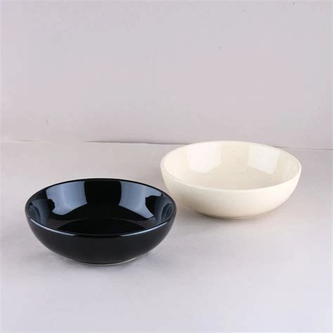 Premium White & Black Ceramic Bowl Set of 2 | BlackCarrot