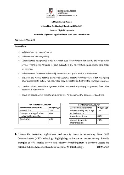 Digital Payments PG QP JUNE 2024 PDF N82fe Tp GWJ - NMIMS Global Access ...