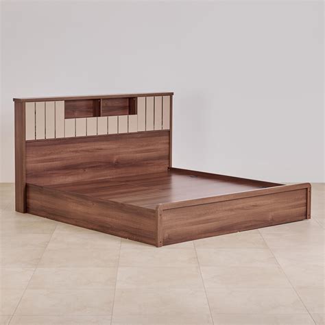 Buy Leon Bond Queen Bed with Box Storage - Brown from Home Centre at ...