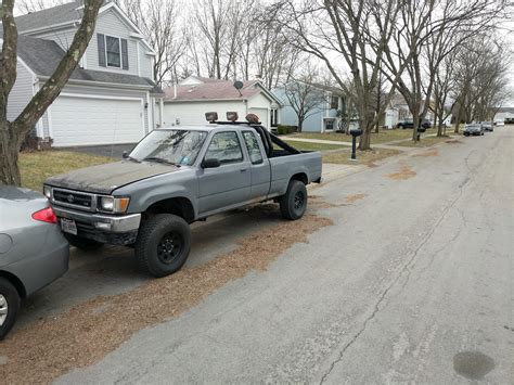 Here's my 93 toyota pickup with a 3.0 and 5 speed transmission. Full frame of restore and 3.4 ...