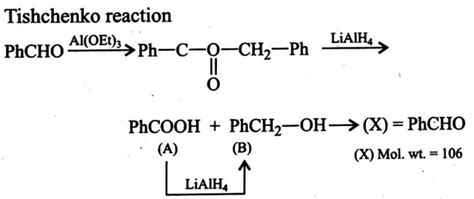Benzaldehyde on reaction with Al ( EtO )3 forms an organic compound ...