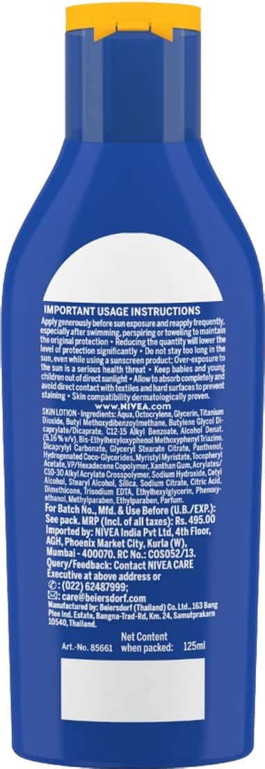 Buy NIVEA MOISTURISING SUN LOTION SPF-50 125ML Online & Get Upto 60% ...