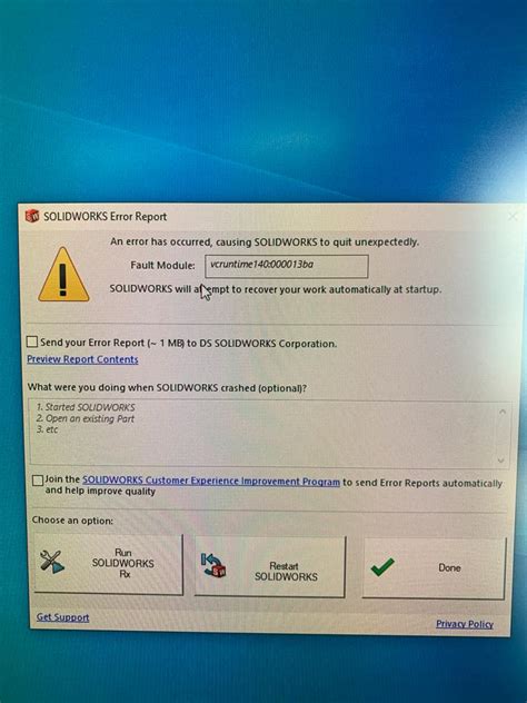 Image result for SolidWorks Script Error