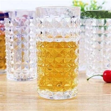 CQZ (Pack of 6) Crystal Clear Diamond Cut Whiskey Glass - Luxury Glass ...