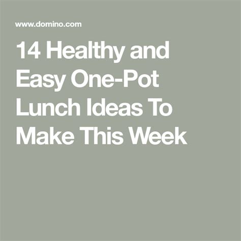 11 Healthy One-Pot Lunch Ideas You'll Want for the Week Ahead ...