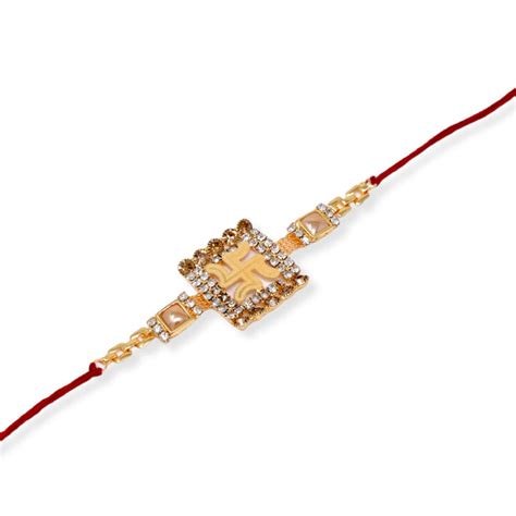 Swastik Set of 5 Rakhi Roli chawal n Rakshabandhan Gift Card for Bhaiy ...