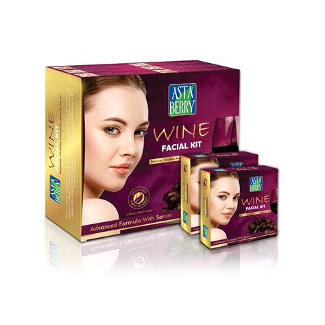 ASTABERRY Wine Professional Facial Kit 12 Pouch Set (6 Steps) For All ...