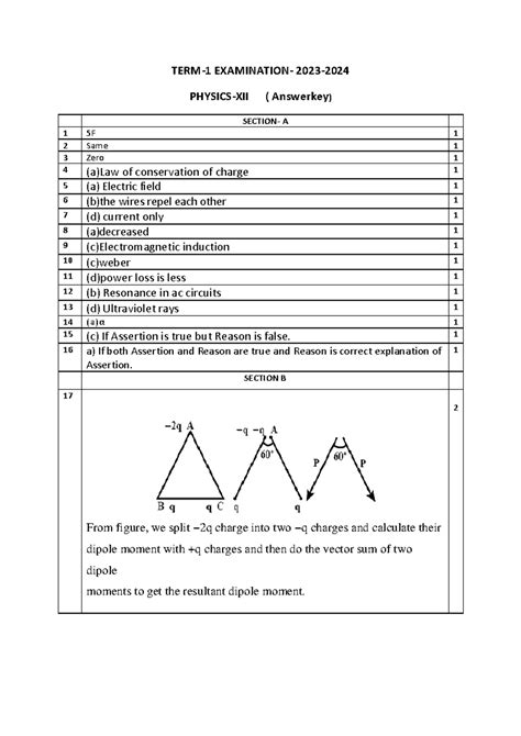 Physics-XII - ...... - TERM 1 5F 2 Same 3 Zero 4 (a)Law of conservation ...