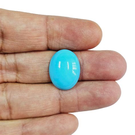 Certified Arizona Turquoise (Firoza) Oval 13.27Cts (14.59 Ratti) TJBV0 ...