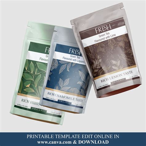 Product Label Template Editable Pouch Label Template | Soap Label | Ta ...