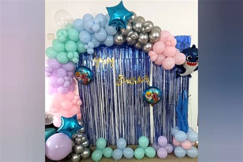 Funky Sharky Smile Balloon Setup for Kids Birthday at Home in Mumbai