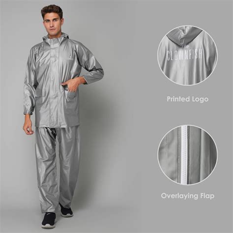 The Clownfish Oceanic Pro Series Men's Waterproof PVC Raincoat with ...