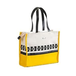 Buy Nestasia Tote Bags for Women - Small Yellow and White | Handcrafted ...