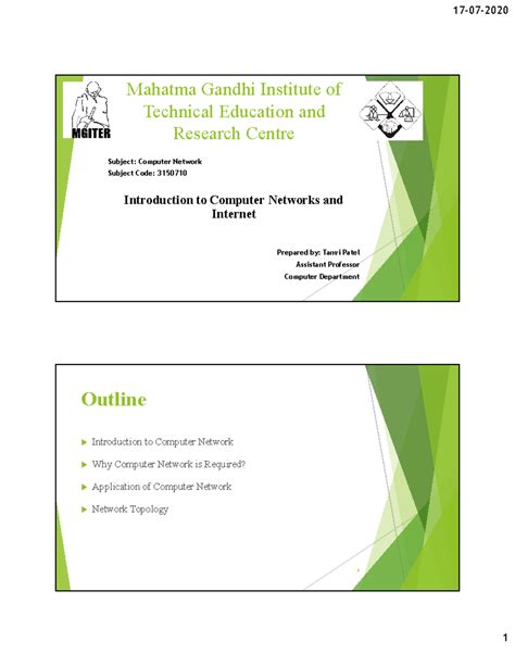 Computer Network Introduction - Mahatma Gandhi Institute of Technical ...