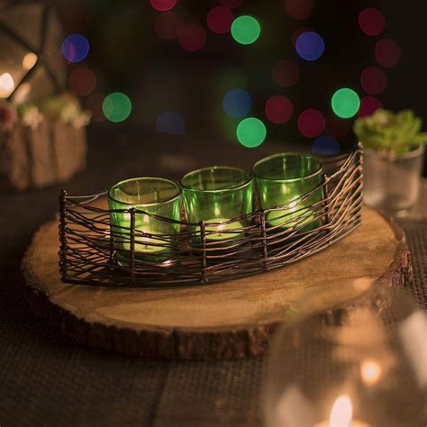 Homesake® Black with Antique Golden Wire Cruise Three Votive Stand ...