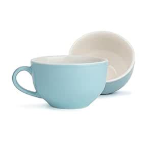 Buy Shay Large Ceramic Coffee Cup Set of 2, Light Blue, 320ml ...