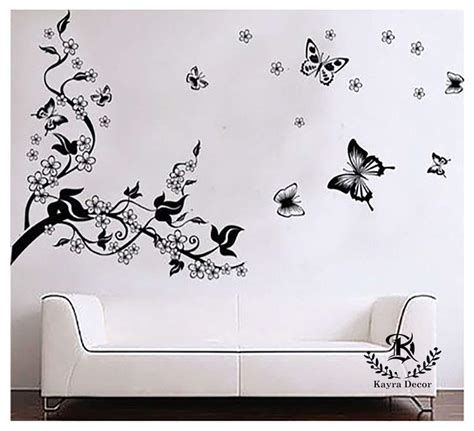 Kayra Decor Stencil for Wall Painting - Butterflies Wall Design ...