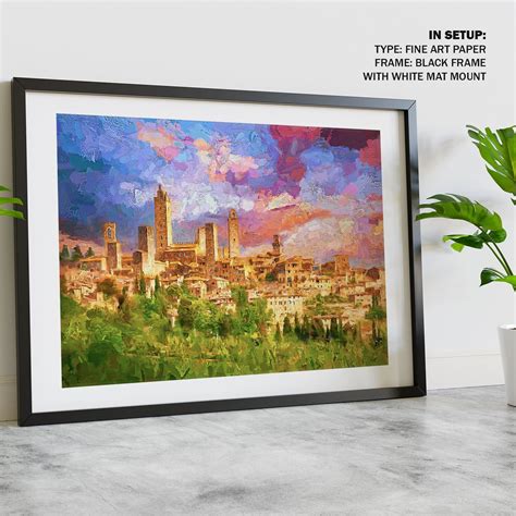 Buy Amazing Landscape Paiinting of San Gimignano Italy Landscape Art ...