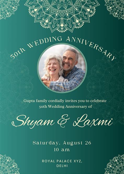 Anniversary Invitation card with couple Image - Shaadi Vibes