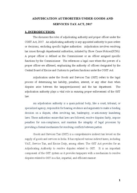 ADJUDICATION AUTHORITIES UNDER CGST ACT, 2017: A COMPREHENSIVE GUIDE ...